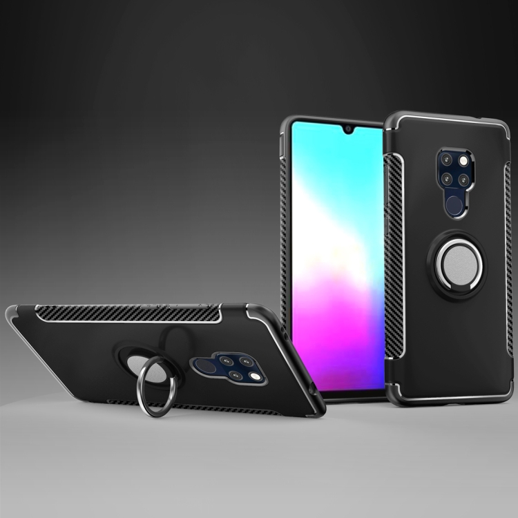

Magnetic 360 Degree Rotation Ring Holder Armor Protective Case for Huawei Mate 20(Black)