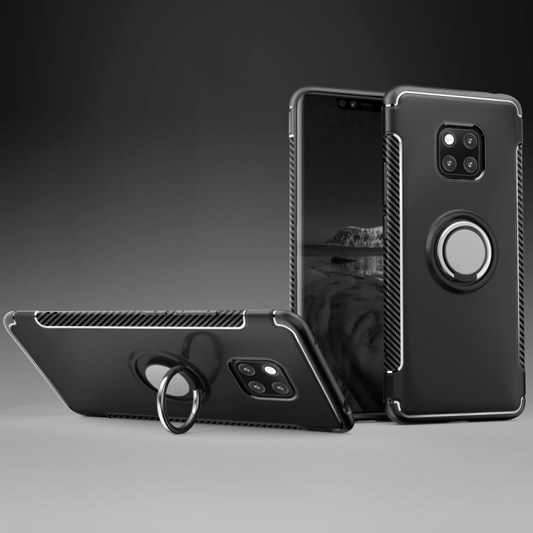 

Magnetic 360 Degree Rotation Ring Holder Armor Protective Case for Huawei Mate 20 Pro(Black)