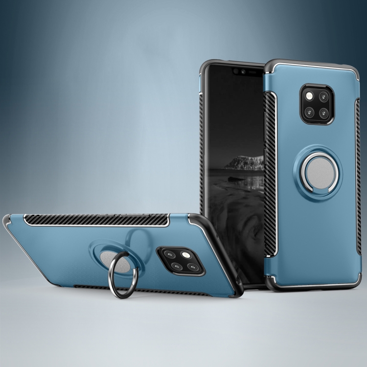 

Magnetic 360 Degree Rotation Ring Holder Armor Protective Case for Huawei Mate 20 Pro(Navy Blue)