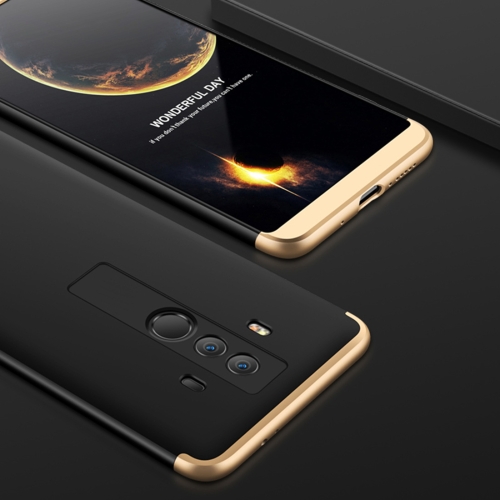 

GKK Three Stage Splicing Full Coverage PC Case for Huawei Mate 10 Pro(Black Gold)