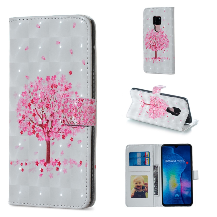 

Pink Tree Pattern Horizontal Flip Leather Case for Huawei Mate 20, with Holder & Card Slots & Photo Frame & Wallet