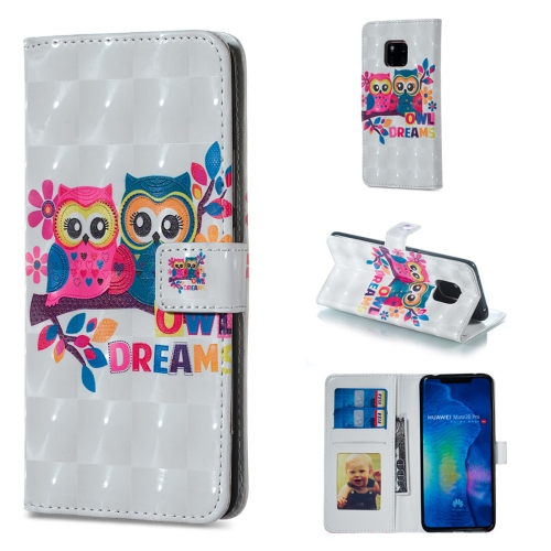 

Lovers Owl Pattern Horizontal Flip Leather Case for Huawei Mate 20 Pro, with Holder & Card Slots & Photo Frame & Wallet