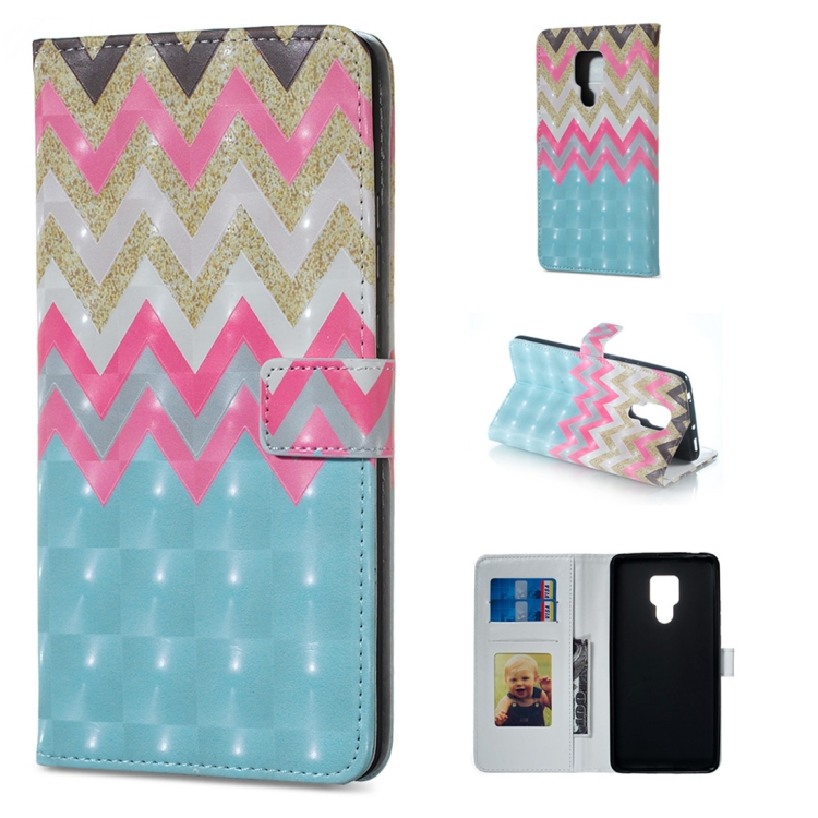 

Color Wave Pattern Horizontal Flip Leather Case for Huawei Mate 20 X, with Holder & Card Slots & Photo Frame & Wallet
