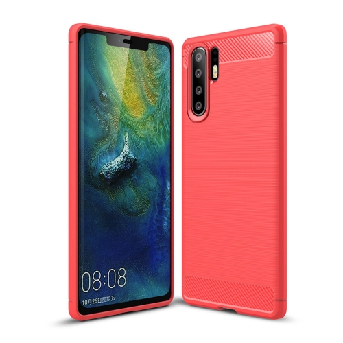 

Brushed Texture Carbon Fiber Shockproof TPU Case for Huawei P30 Pro (Red)