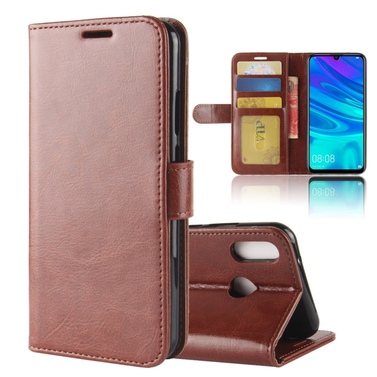 

R64 Texture Single Fold Horizontal Flip Leather Case for Huawei Y7 2019 , with Holder & Wallet & Card Slots & Photo Frame (Brown)