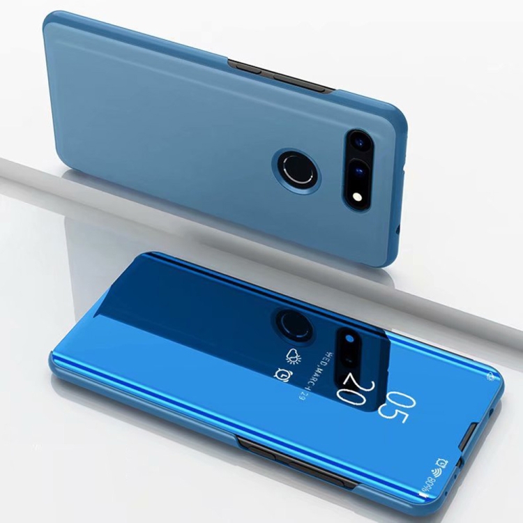 

Electroplating Mirror Horizontal Flip Leather Case for Huawei View 20 , with Holder(Sky Blue)