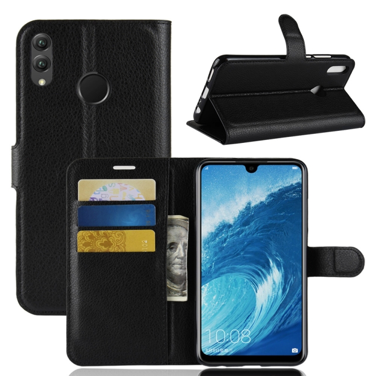 

Litchi Texture Horizontal Flip Leather Case for Huawei Honor 8X Max, with Wallet & Holder & Card Slots (Black)