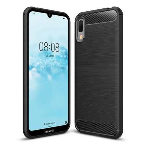 

Brushed Texture Carbon Fiber Shockproof TPU Case for Huawei Y6 Pro (2019) (Black)