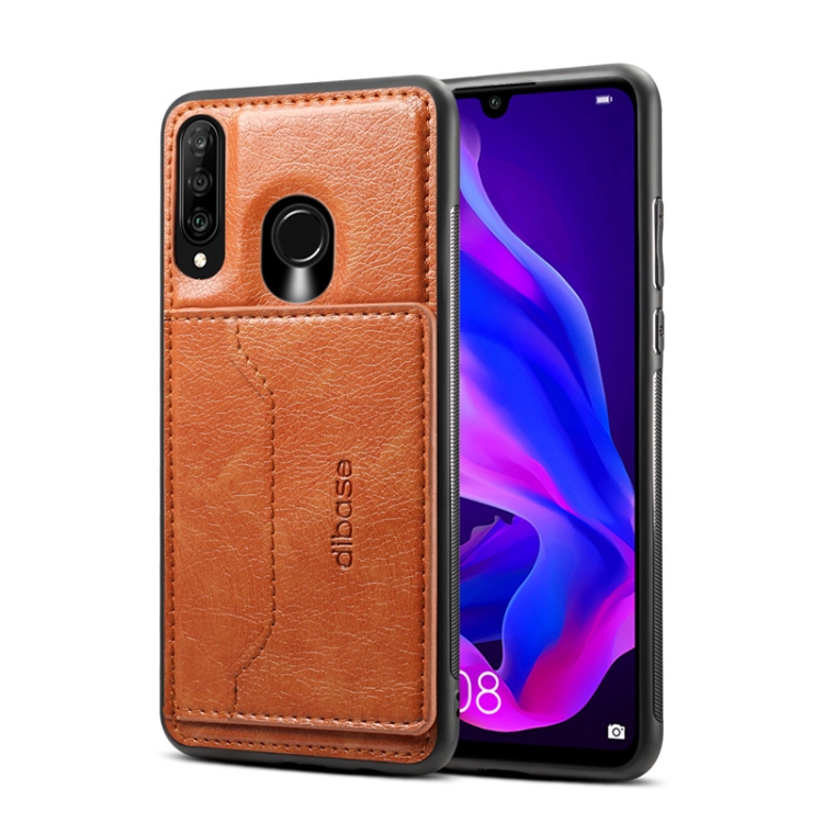 

Dibase TPU + PC + PU Crazy Horse Texture Protective Case for Huawei P30 lite & Nova 4e , with Holder & Card Slots (Brown)