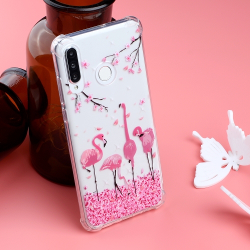 

Pattern Oil Embossed TPU Case for Huawei P30 Lite (Cherry Blossom Flamingo Pattern)