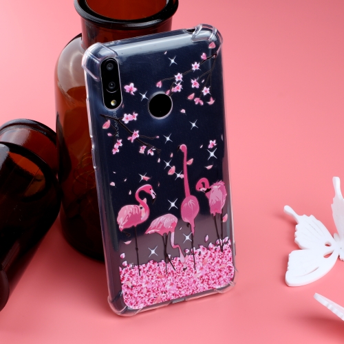 

Pattern Oil Embossed TPU Case for Huawei Y7 2019 (Cherry Blossom Flamingo Pattern)