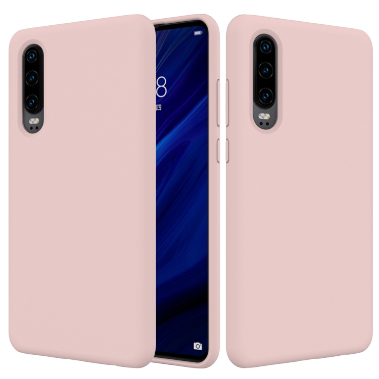

Solid Color Liquid Silicone Shockproof Full Coverage Case for Huawei P30 (Pink)