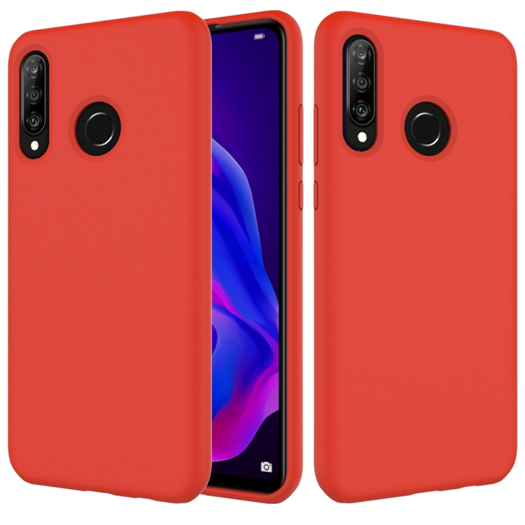 

Solid Color Liquid Silicone Shockproof Full Coverage Case for Huawei P30 Lite (Red)