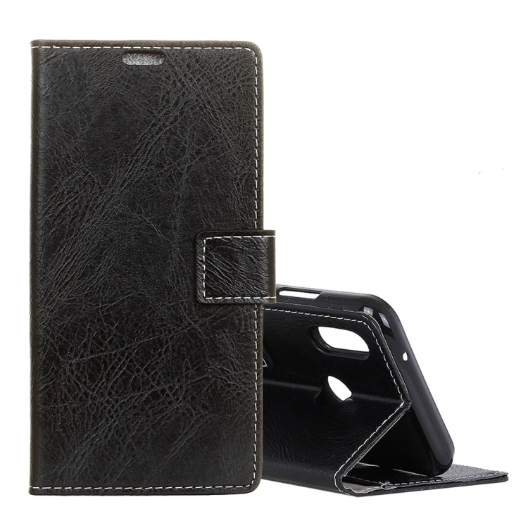 

Retro Crazy Horse Texture Horizontal Flip Leather Case for Huawei Honor Play, with Holder & Card Slots & Wallet & Photo Frame (Black)