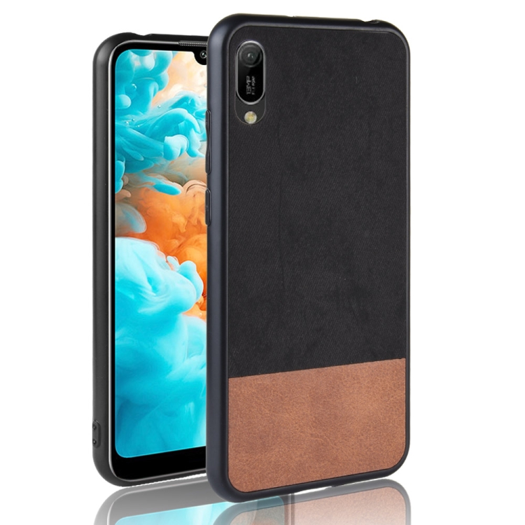 

Shockproof Color Matching Denim PC + PU + TPU Case for Huawei Y6 Pro 2019 (Black)