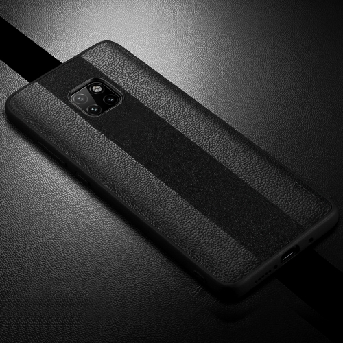 

SULADA Anti-slip TPU + Handmade Leather Case for Huawei Mate 20 Pro (Black)