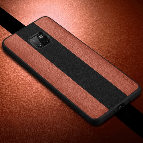 

SULADA Anti-slip TPU + Handmade Leather Case for Huawei Mate 20 Pro (Brown)