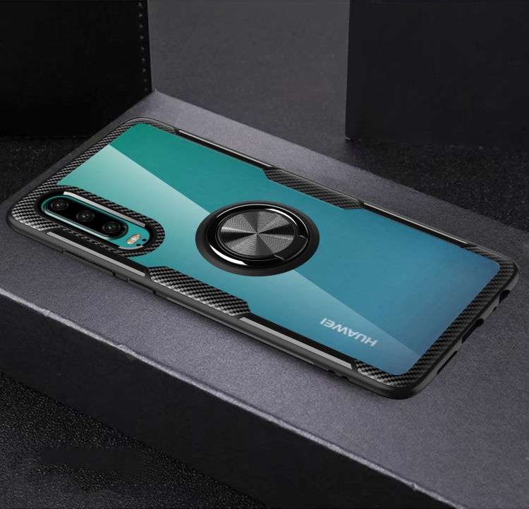 

Scratchproof TPU + Acrylic Ring Bracket Protective Case for Huawei P30(Black)