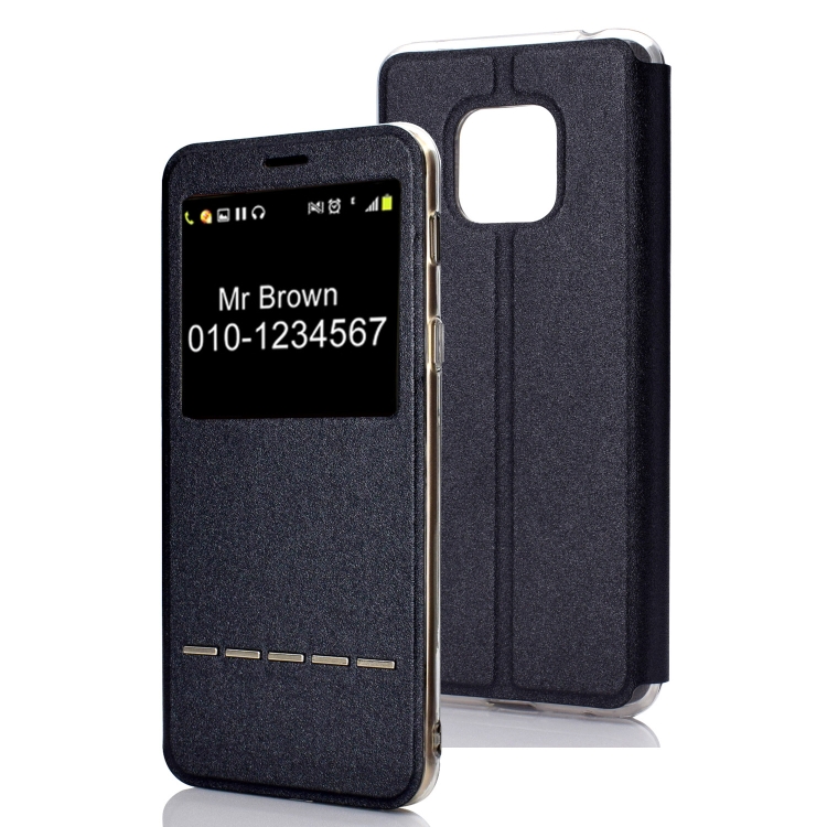 

Horizontal Flip Leather Case for Huawei Mate 20 Pro, with Holder & Call Display ID (Black)