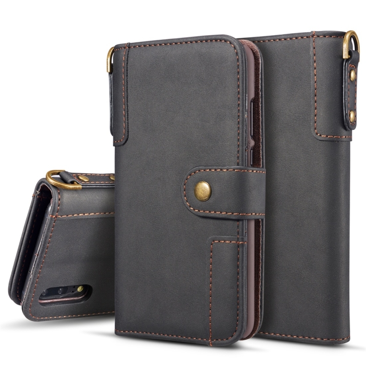 

Cowhide Texture Horizontal Flip Leather Case for Huawei P30, with Holder & Card Slots & Wallet & Sling (Black)