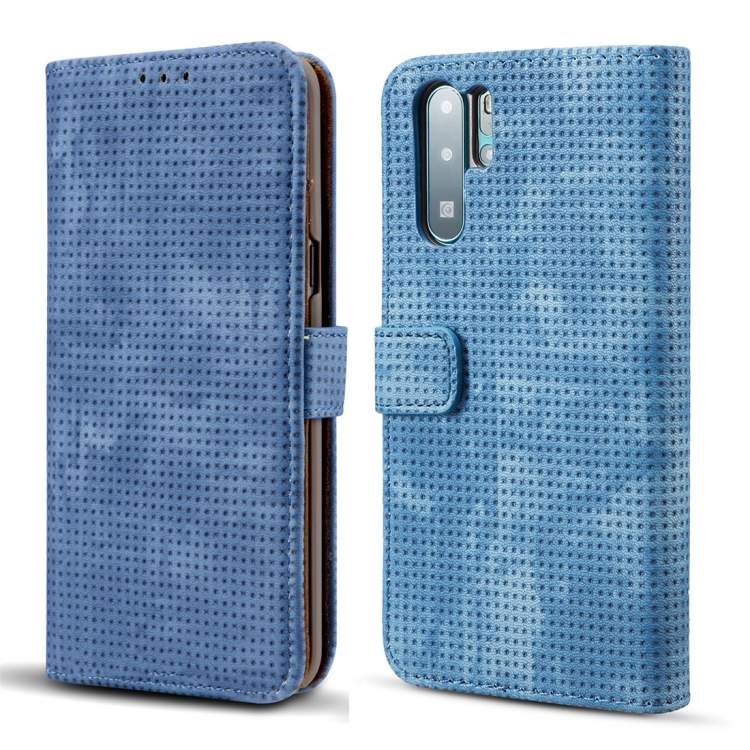 

Mesh Breathable Horizontal Flip Leather Case for Huawei P30 Pro, with Card Slot & Holder & Wallet & Photo Frame (Blue)