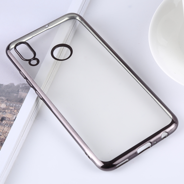 

Ultra-thin Electroplating Soft TPU Protective Back Cover Case for Huawei P Smart (2019) / Honor 10 Lite (Black)