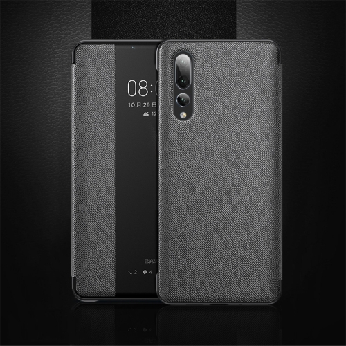 

Cross Texture Horizontal Flip Leather Case for Huawei P20 Pro, with Call Answering Function & Sleep / Wake-up (Black)