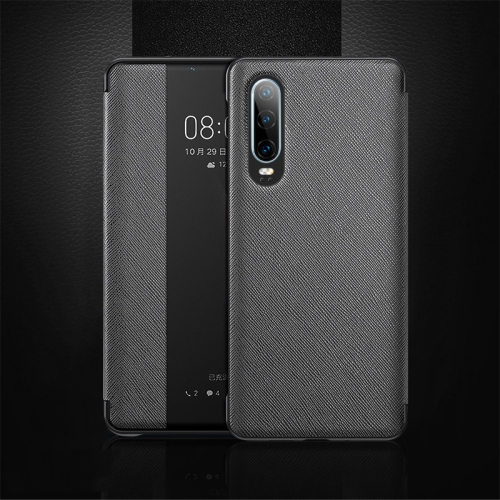 

Cross Texture Horizontal Flip Leather Case for Huawei P30, with Call Answering Function & Sleep / Wake-up (Black)