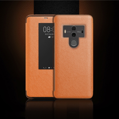 

Cross Texture Horizontal Flip Leather Case for Huawei Mate 10 Pro, with Call Answering Function & Sleep / Wake-up (Brown)