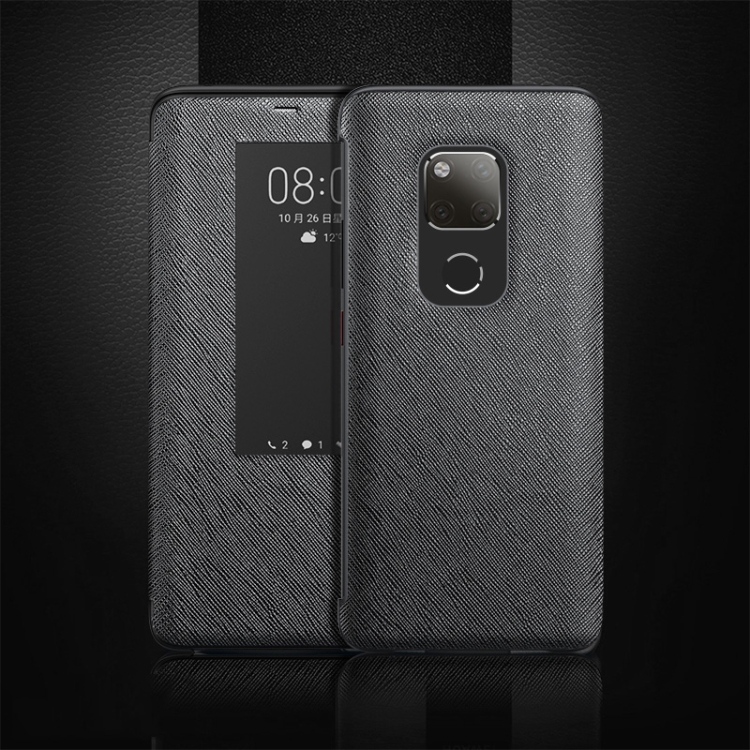 

Cross Texture Horizontal Flip Leather Case for Huawei Mate 20 X, with Call Answering Function & Sleep / Wake-up (Black)