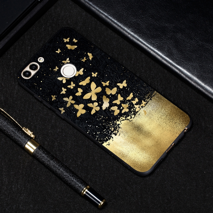

Gold Butterfly Painted Pattern Soft TPU Case for Huawei P Smart / Enjoy 7S