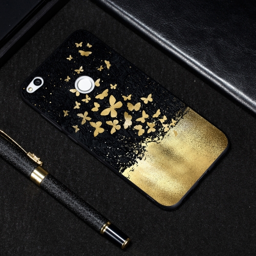 

Gold Butterfly Painted Pattern Soft TPU Case for Huawei P8 Lite (2017)