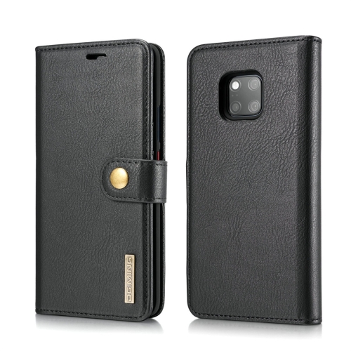 

DG.MING Crazy Horse Texture Flip Detachable Magnetic Leather Case for Huawei Mate 20 Pro, with Holder & Card Slots & Wallet (Black)