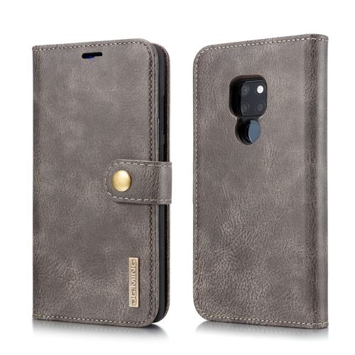 

DG.MING Crazy Horse Texture Flip Detachable Magnetic Leather Case for Huawei Mate 20, with Holder & Card Slots & Wallet (Grey)