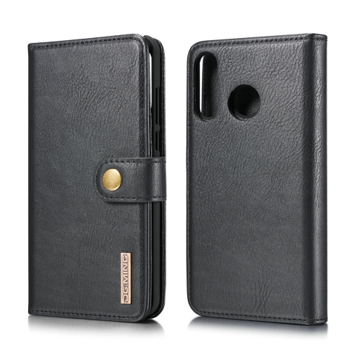 

DG.MING Crazy Horse Texture Flip Detachable Magnetic Leather Case for Huawei P30 Lite, with Holder & Card Slots & Wallet (Black)