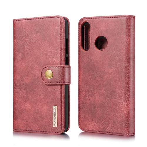 

DG.MING Crazy Horse Texture Flip Detachable Magnetic Leather Case for Huawei P30 Lite, with Holder & Card Slots & Wallet (Red)