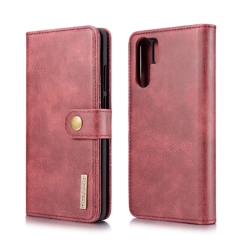 

DG.MING Crazy Horse Texture Flip Detachable Magnetic Leather Case for Huawei P30 Pro, with Holder & Card Slots & Wallet (Red)