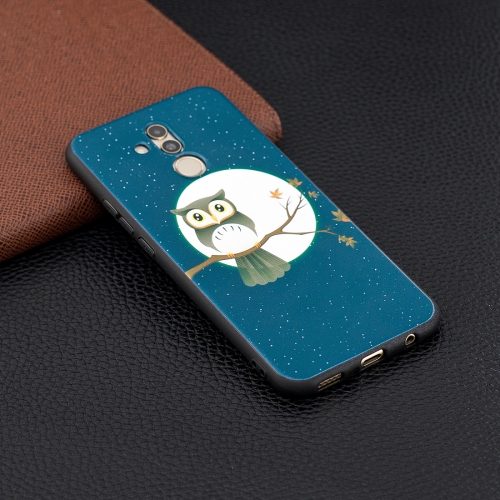 

Owl Under the Moon Pattern Stereo Relief Soft TPU Protective Case for Huawei Mate 20 Lite