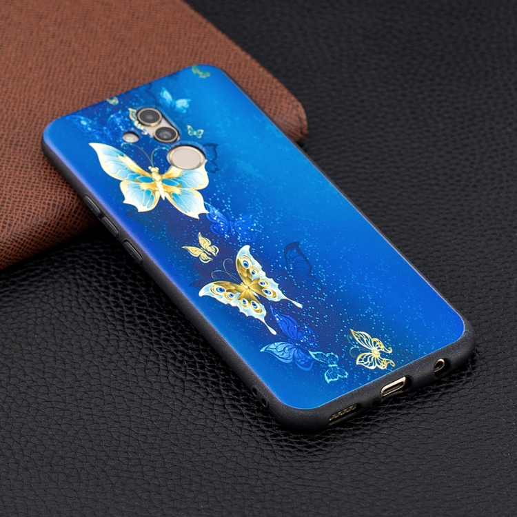 

Golden Butterfly Pattern Stereo Relief Soft TPU Protective Case for Huawei Mate 20 Lite