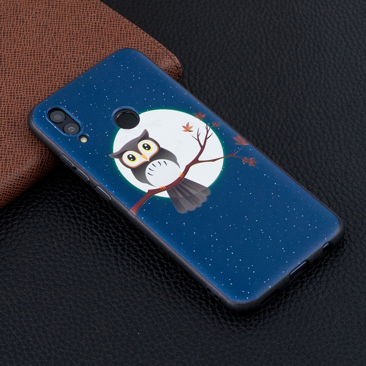 

Owl Under the Moon Pattern Stereo Relief Soft TPU Protective Case for Huawei P Smart (2019) / Honor 10 Lite