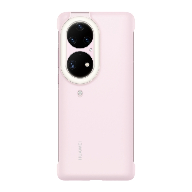 

For Huawei P50 Pro Ring Flash Protective Case Selfie Beauty Ring Fill Light Case(Pink)