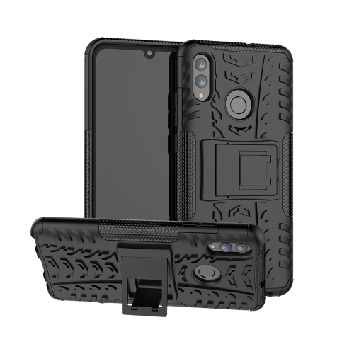 

Tire Texture TPU+PC Shockproof Case for Huawei Honor 10 Lite / P Smart (2019), with Holder(Black)