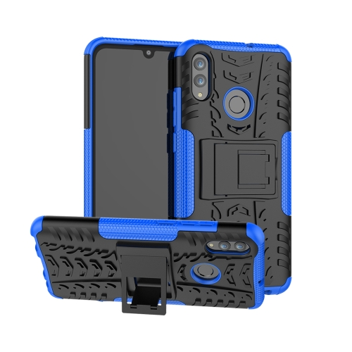 

Tire Texture TPU+PC Shockproof Case for Huawei Honor 10 Lite / P Smart (2019), with Holder(Blue)