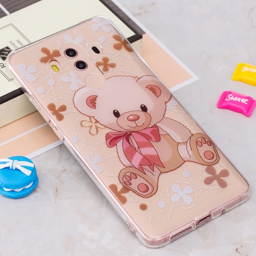 

For Huawei Mate 10 Pro IMD Bear Pattern Clear TPU Soft Protective Back Case