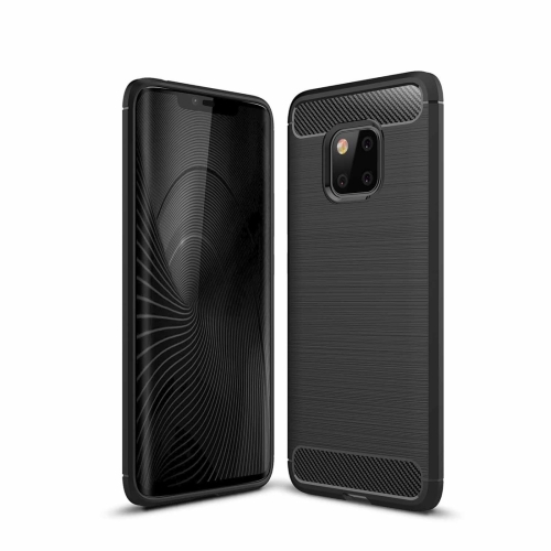 

Brushed Texture Carbon Fiber Shockproof TPU Case for Huawei Mate 20 Pro (Black)