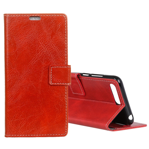 

For Huawei Y6 2018 Retro Crazy Horse Texture Horizontal Flip Leather Case with Holder & Card Slots & Wallet & Photo (Red)