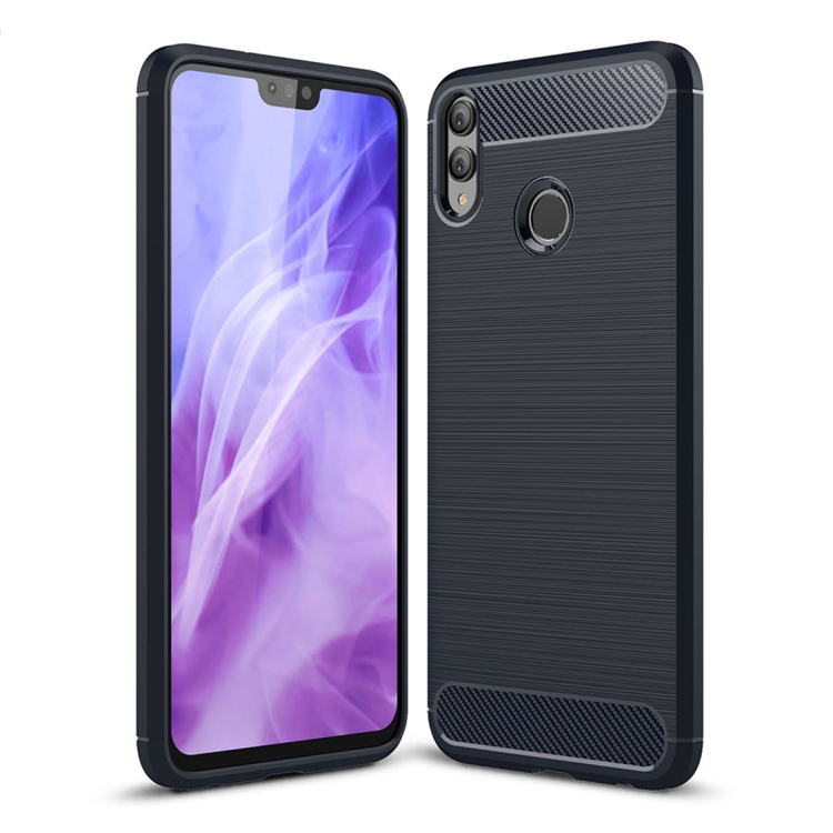 

Brushed Texture Carbon Fiber Shockproof TPU Case for Huawei Honor 8X (Navy Blue)