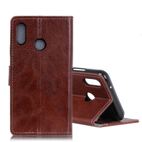 

Retro Crazy Horse Texture Horizontal Flip Leather Case for Huawei Y6 (2019), with Holder & Card Slots & Photo Frame (Brown)