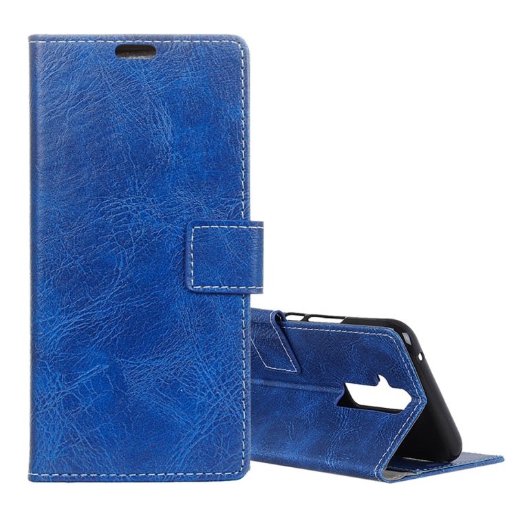 

Retro Crazy Horse Texture Horizontal Flip Leather Case for Huawei Mate 20 Lite, with Holder & Card Slots & Photo Frame (Blue)