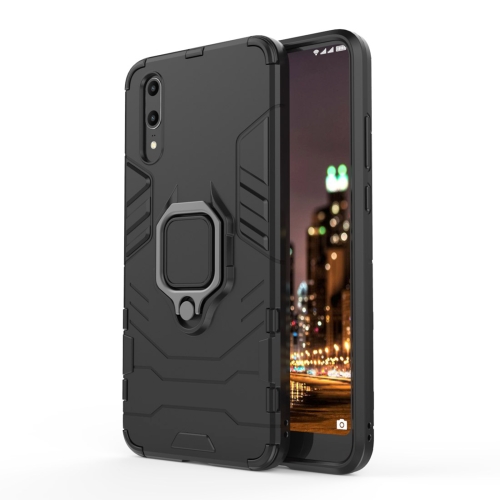 

PC + TPU Shockproof Protective Case for Huawei P20, with Magnetic Ring Holder (Black)